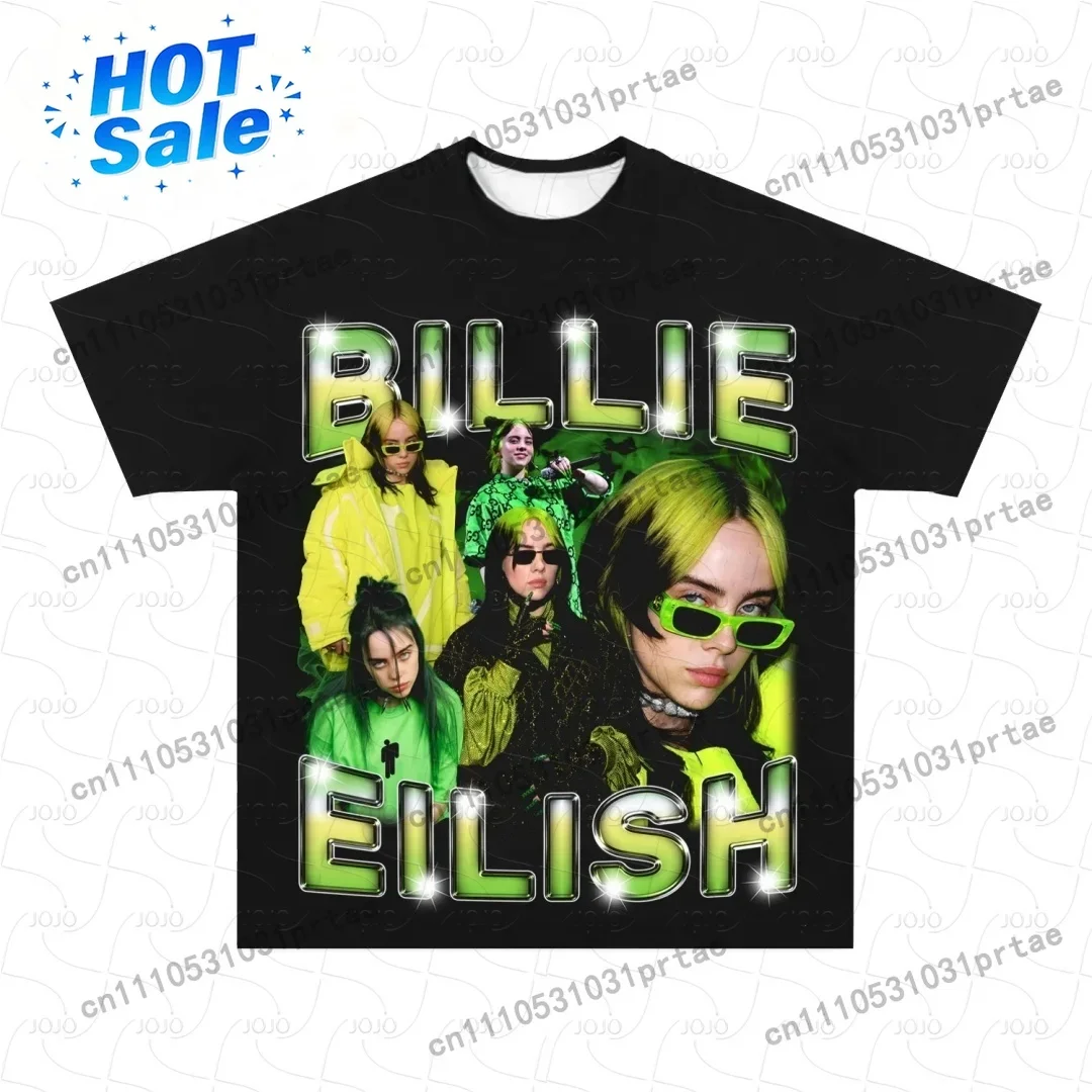 Billie Eilish Retro Pattern T- - огляд і ціна Summer Clothing Men 2025