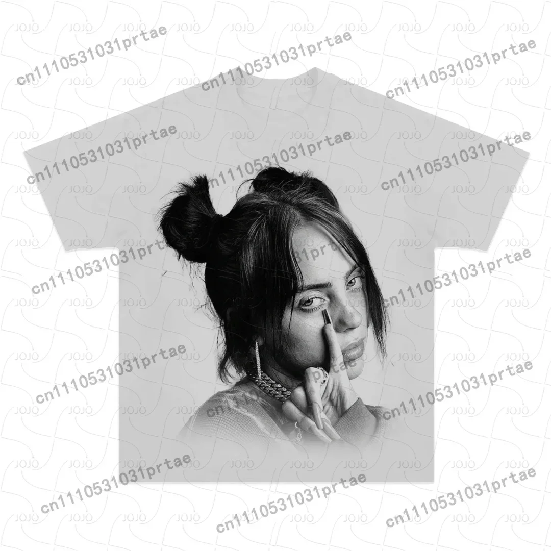 Billie Eilish Retro Pattern T- - огляд і ціна Summer Clothing Men 2025