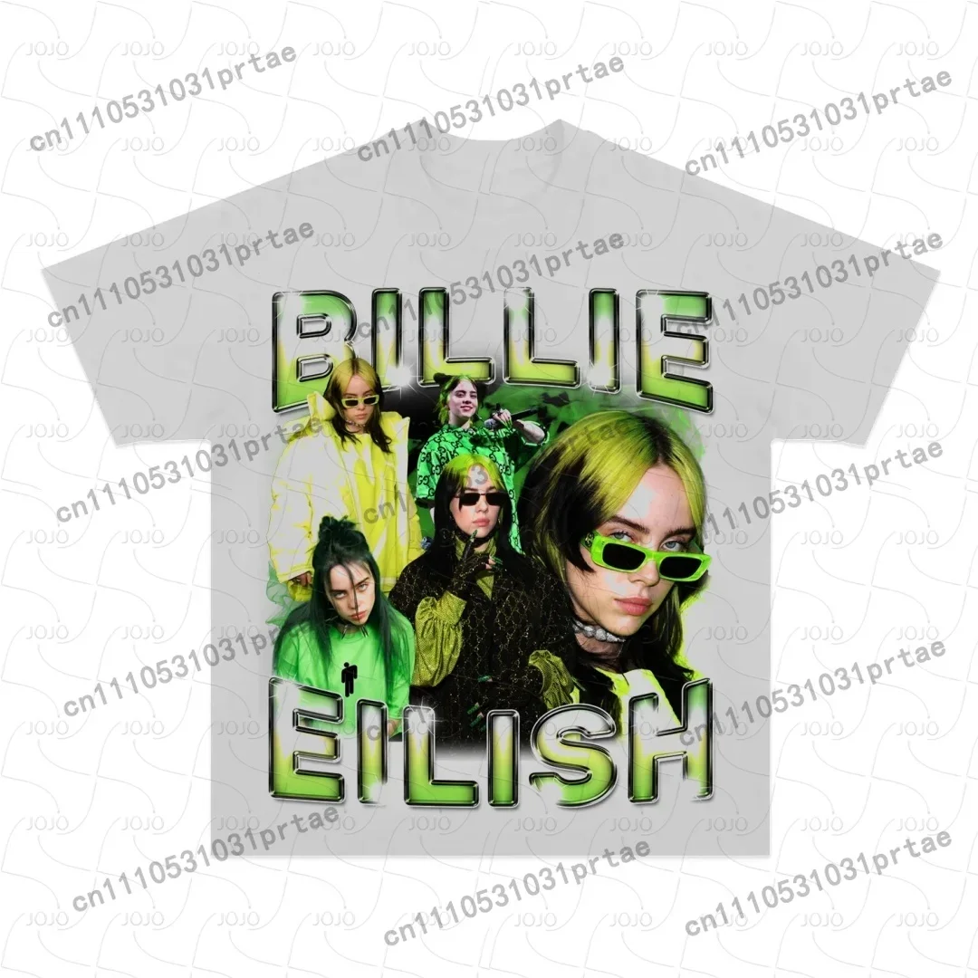 Billie Eilish Retro Pattern T- - огляд і ціна Summer Clothing Men 2025