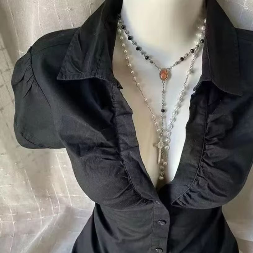 Womens Y2K Grunge Blouse Gothi - огляд і ціна Summer Grunge Clothing