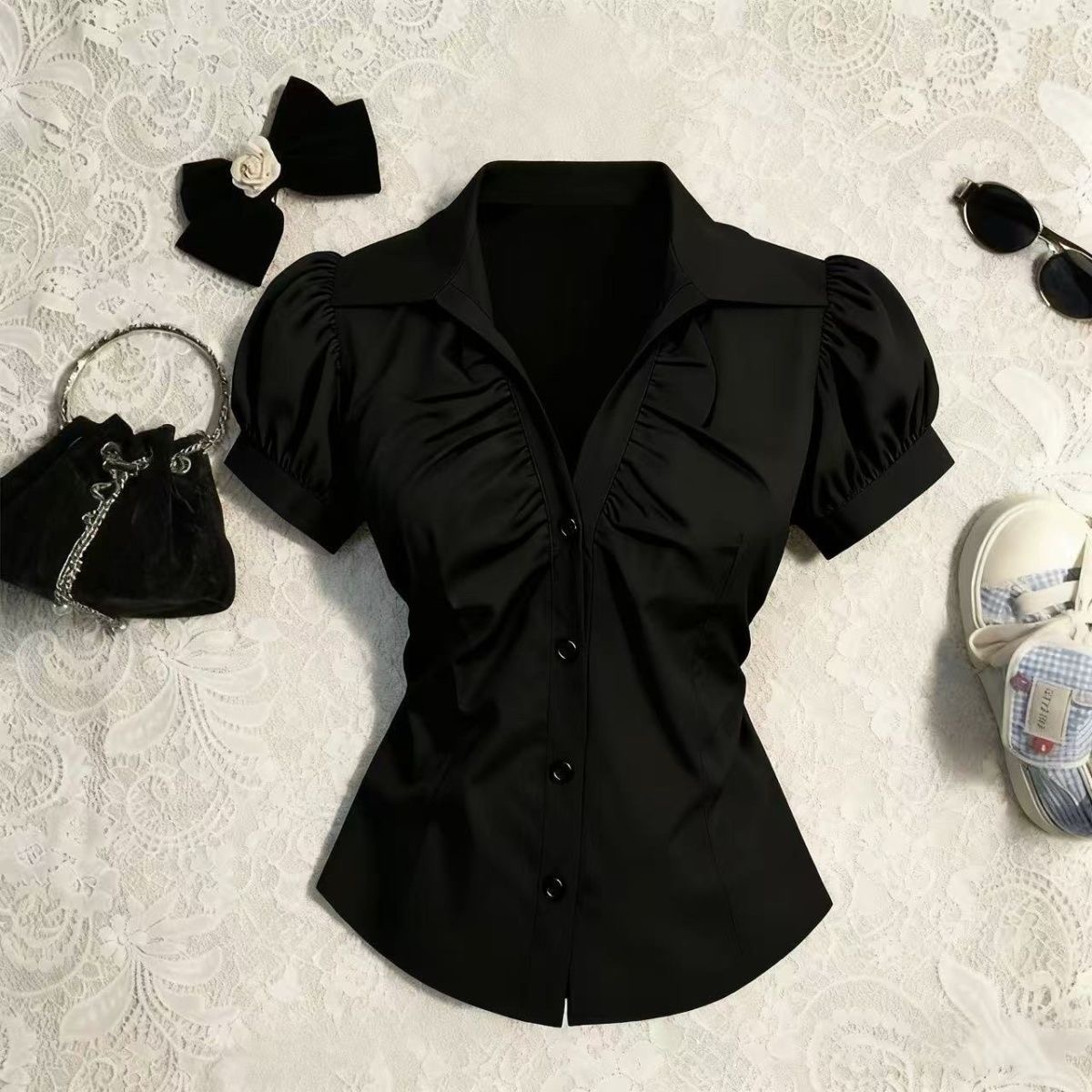 Womens Y2K Grunge Blouse Gothi - огляд і ціна Summer Grunge Clothing