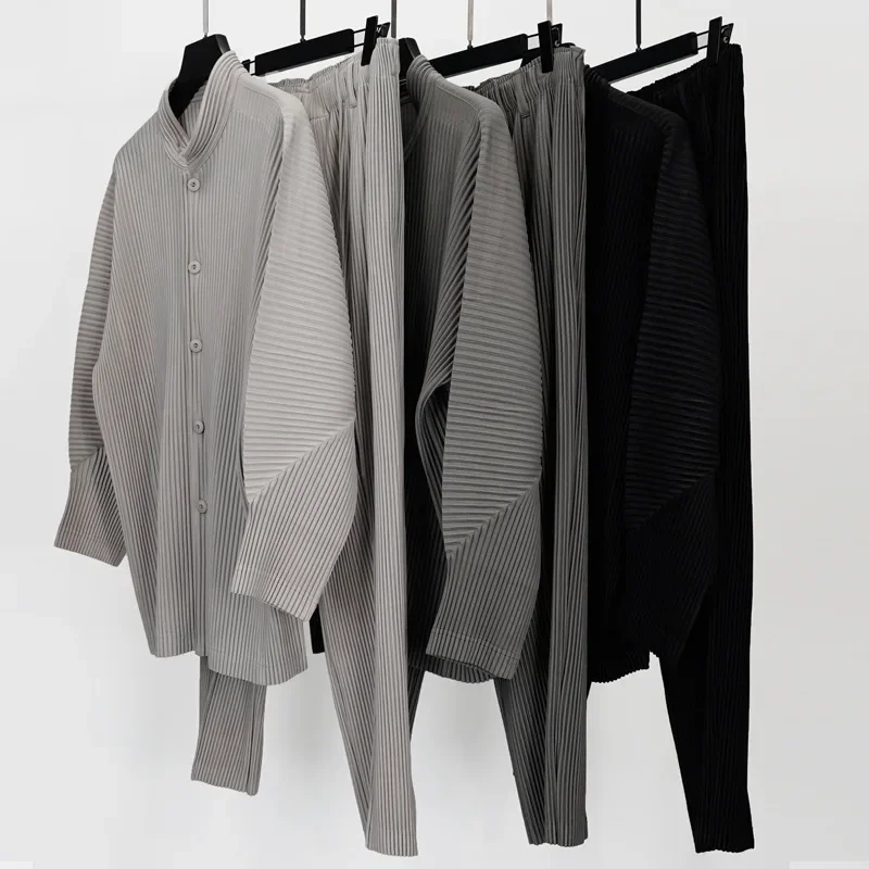 Miyake Pleated Casual Solid Pa - огляд і ціна Summer Clothing Men 2025