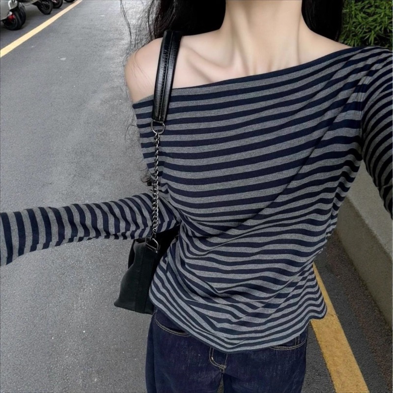 Women Vintage Striped Off Shou - огляд і ціна Off Shoulder Blouse