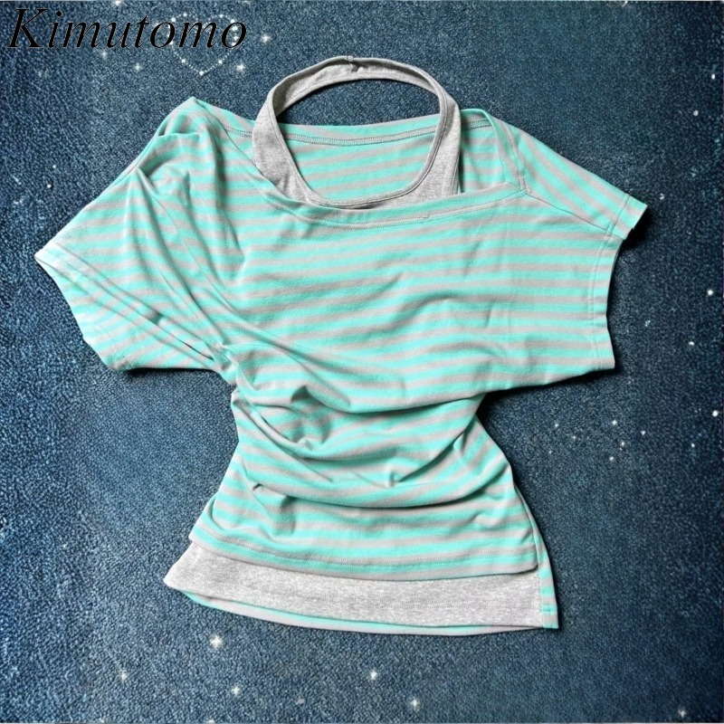 Kimutomo Women T Shirts Stripe - огляд і ціна Summer Grunge Clothing