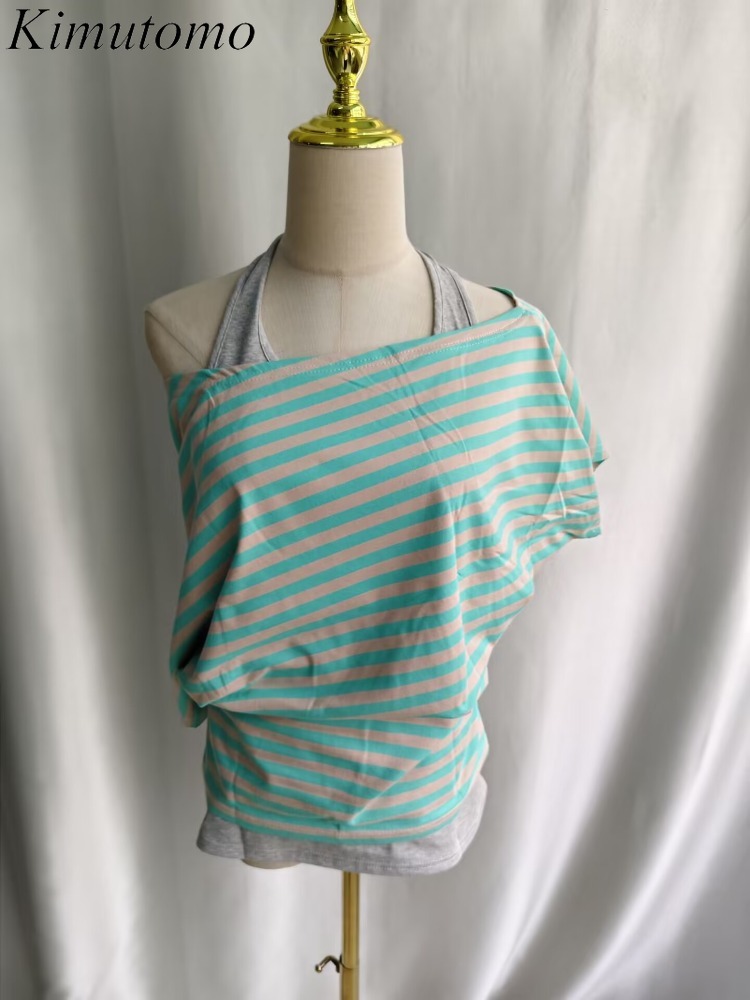 Kimutomo Women T Shirts Stripe - огляд і ціна Summer Grunge Clothing