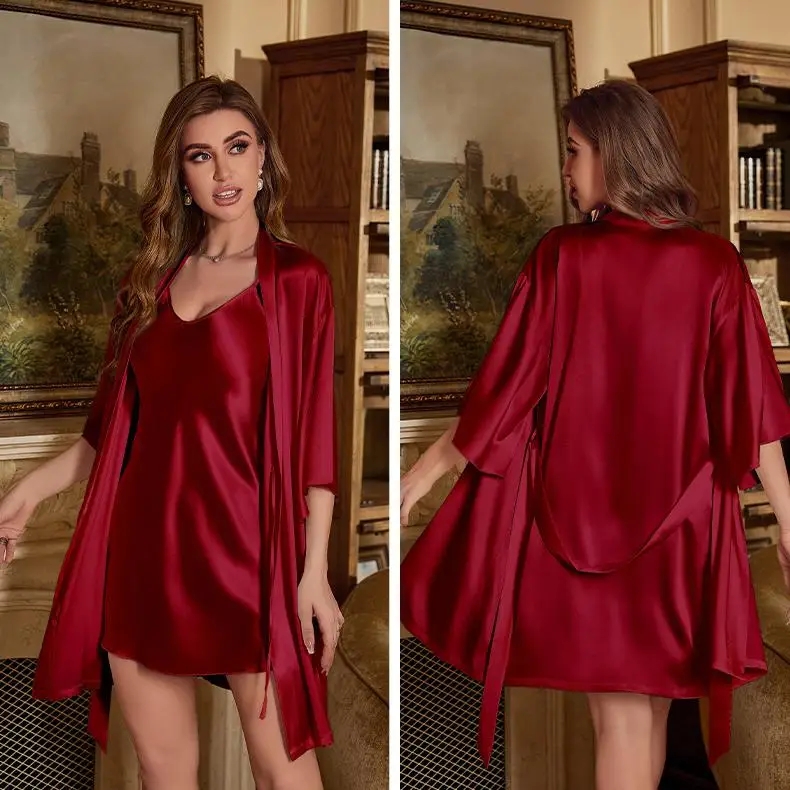 2PC Robe Suit Women Rayon Bath - огляд і ціна Summer Nights Clothing