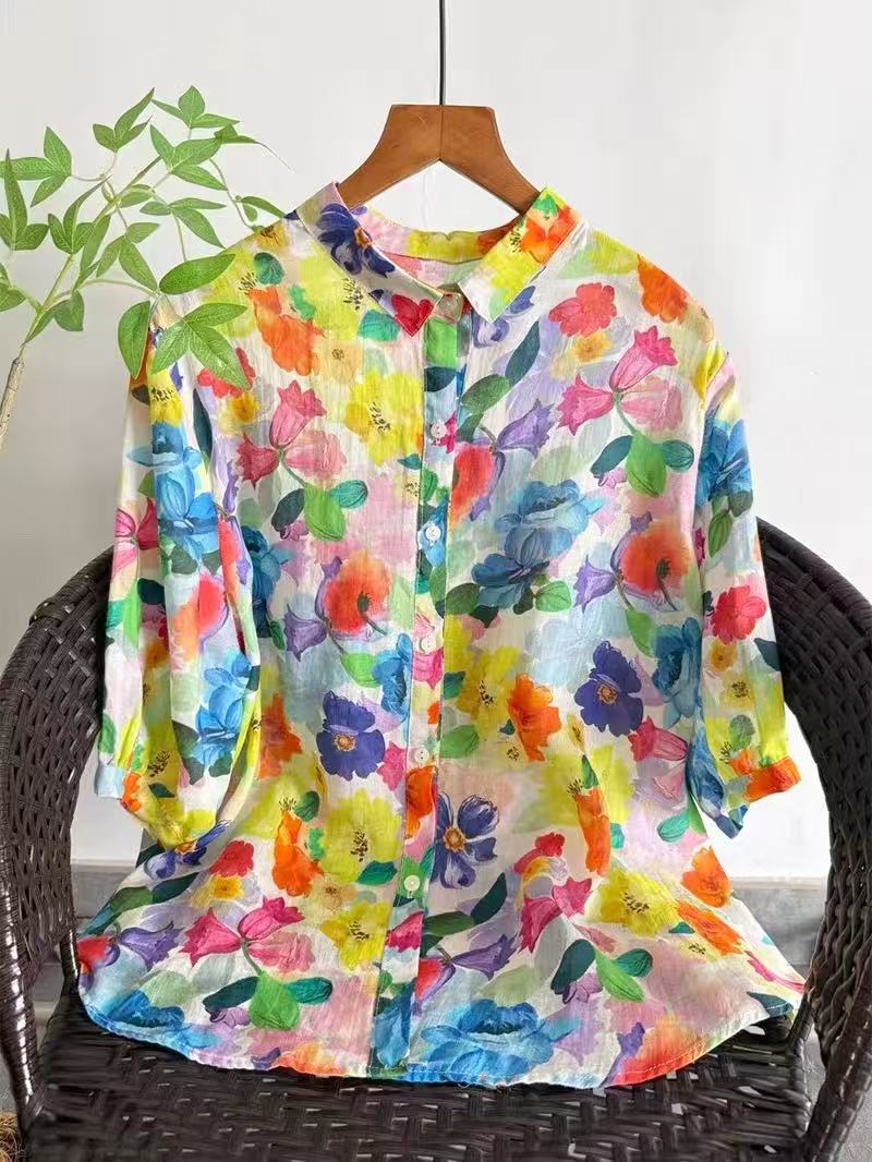 2026 Pure Ramie Print Shirt Wo - огляд і ціна Summer Clothing In Japan