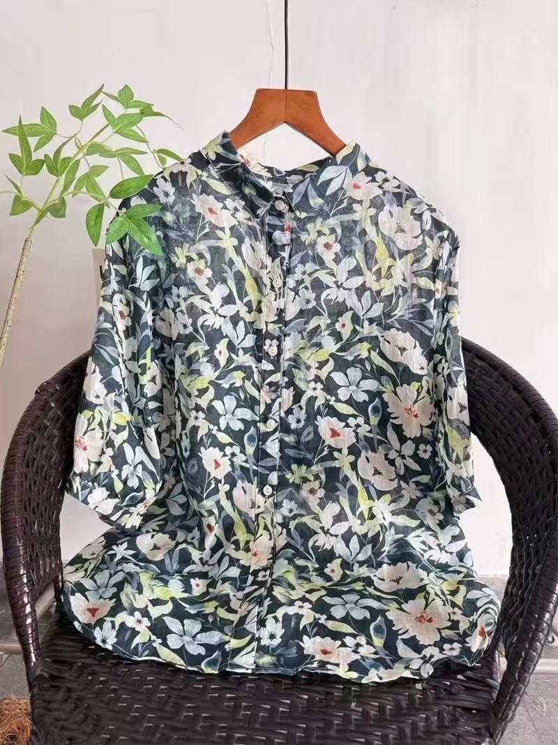 2026 Pure Ramie Print Shirt Wo - огляд і ціна Summer Clothing In Japan