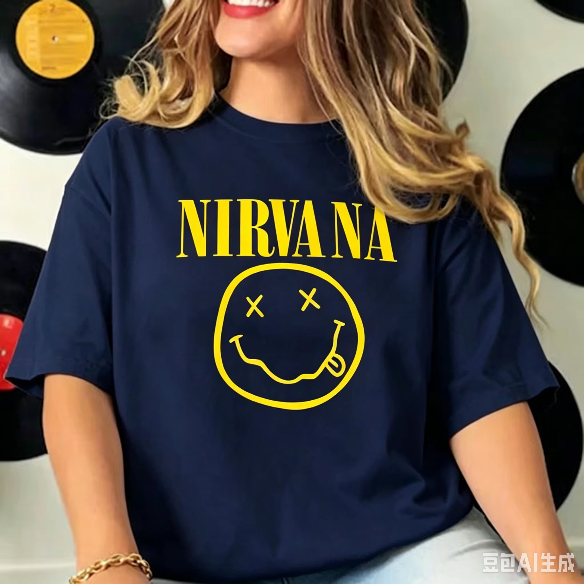 Nirvana Smiley Face Tee, 90s V - огляд і ціна Summer Grunge Clothing